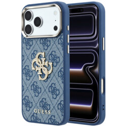 Husa originala Guess iPhone 17 Pro Hardcase 4G Big Strass Logo, albastru, GUHCP18L6P4DSMLB