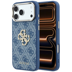 Husa originala Guess iPhone 17 Pro Max Hardcase 4G Big Strass Logo, albastru, GUHCP18X6P4DSMLB