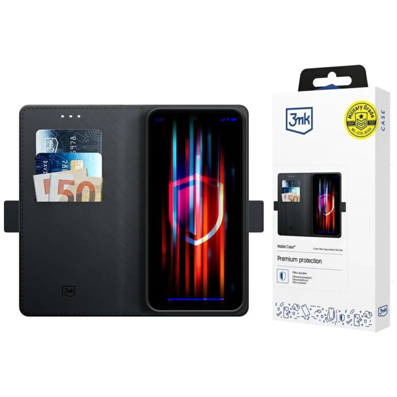 Husa iPhone 18 Pro 3mk Wallet Case, negru