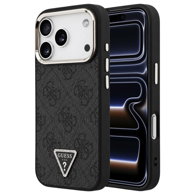 Husa originala Guess iPhone 17 Pro Hardcase 4G Triangle Logo MagSafe, negru, GUHMP18LP4GTDGMK