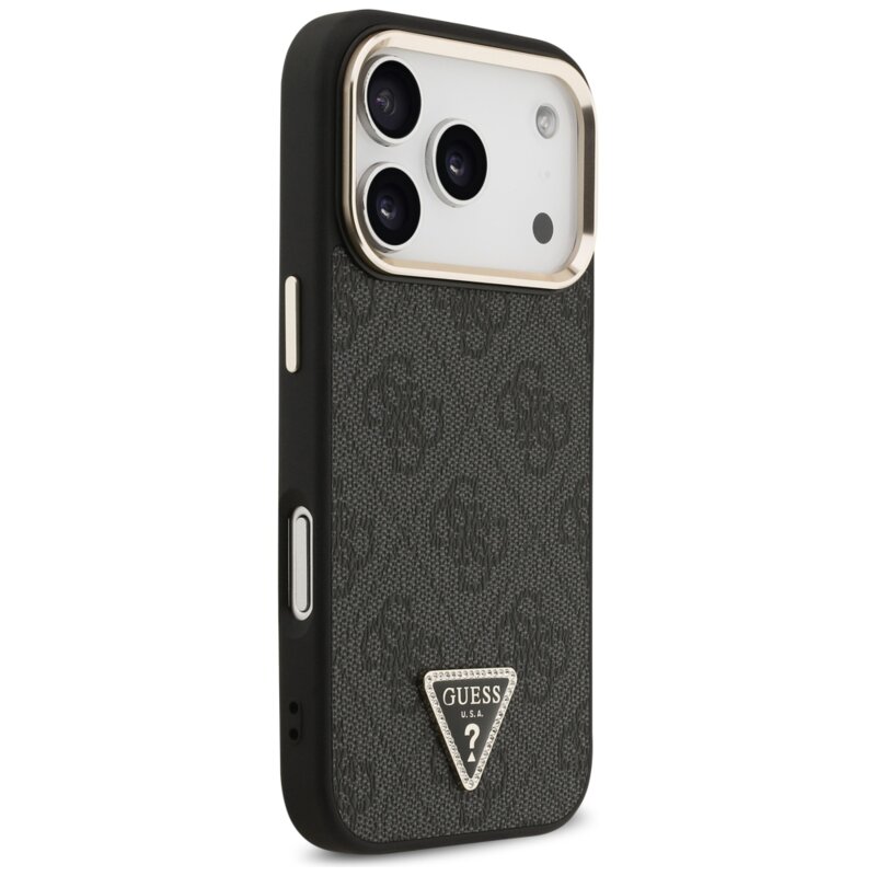Husa originala Guess iPhone 17 Pro Hardcase 4G Triangle Logo MagSafe, negru, GUHMP18LP4GTDGMK