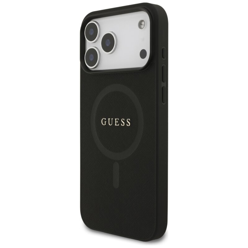 Husa Guess Saffiano MagSafe iPhone 17 Pro Max, negru, GUHMP18XPSAHMCK