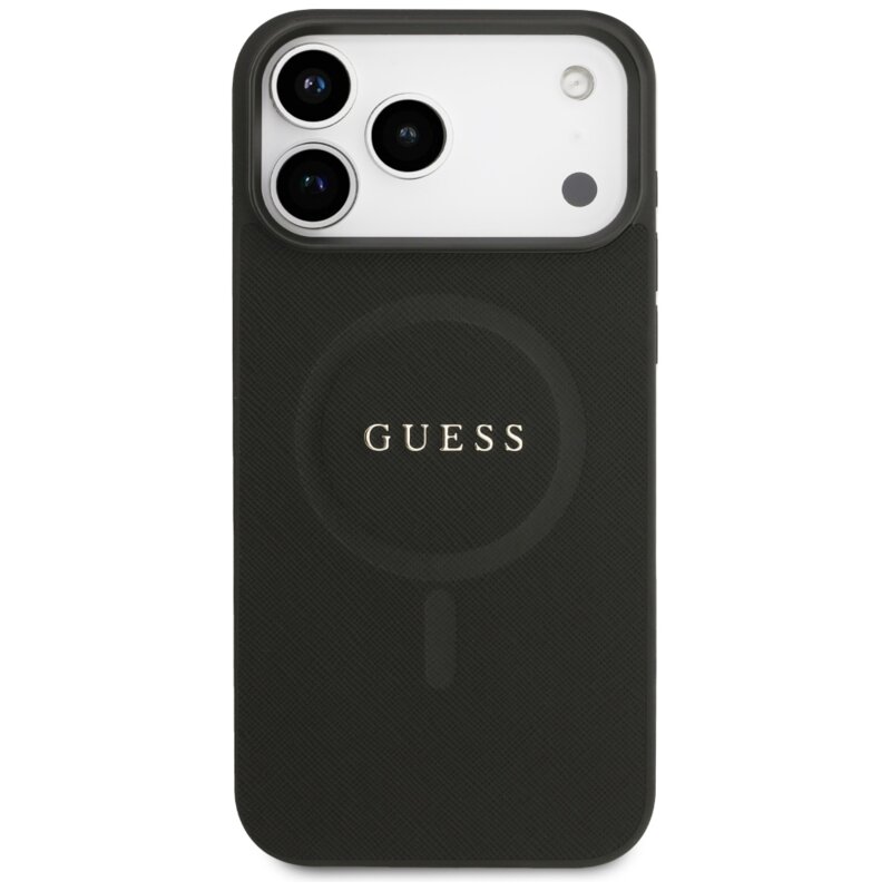 Husa Guess Saffiano MagSafe iPhone 17 Pro Max, negru, GUHMP18XPSAHMCK