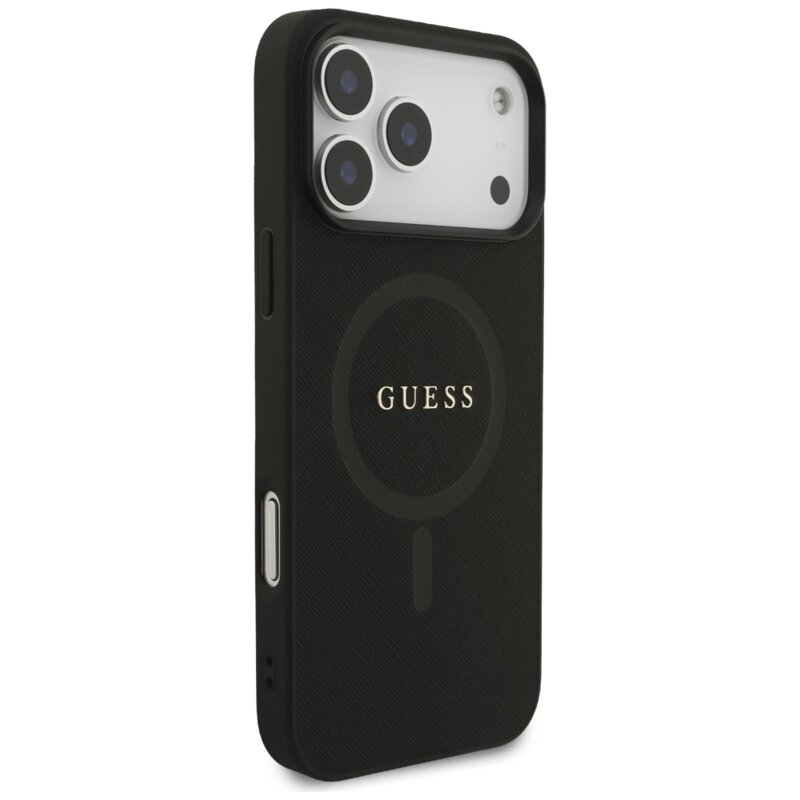 Husa Guess Saffiano MagSafe iPhone 17 Pro Max, negru, GUHMP18XPSAHMCK