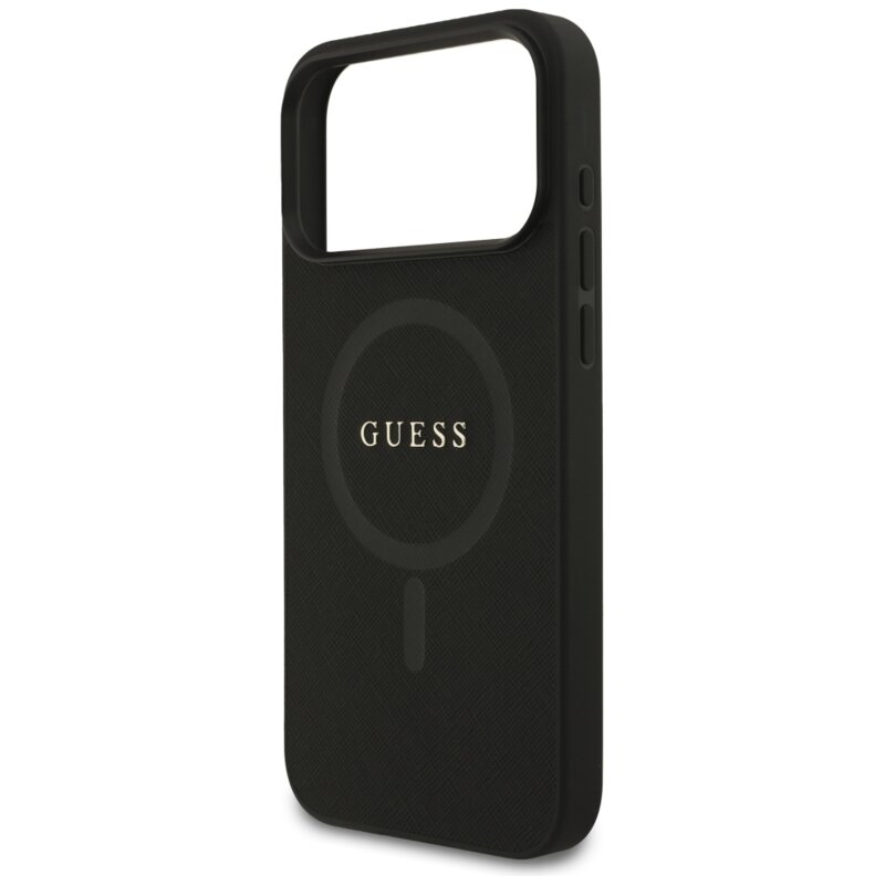 Husa Guess Saffiano MagSafe iPhone 17 Pro Max, negru, GUHMP18XPSAHMCK