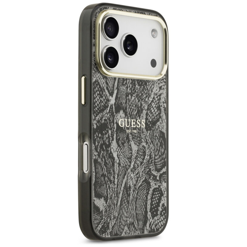 Husa originala Guess iPhone 17 Pro Python Pattern MagSafe, negru, GUHMP18LHIMPYGK
