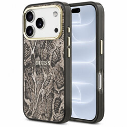 Husa originala Guess iPhone 18 Pro Python Pattern MagSafe, maro, GUHMP18LHIMPYGW