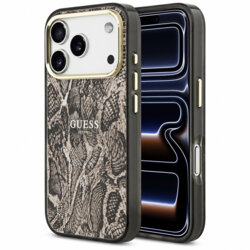 Husa originala Guess iPhone 17 Pro Python Pattern MagSafe, maro, GUHMP18LHIMPYGW