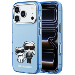 Husa iPhone 17 Pro Karl Lagerfeld IML KC Bodies Sketch Print MagSafe, bleu