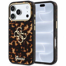 Husa Guess IML 4G Metal Script iPhone 18 Pro, Tortoise Print, GUHCP18L6HT4SMW