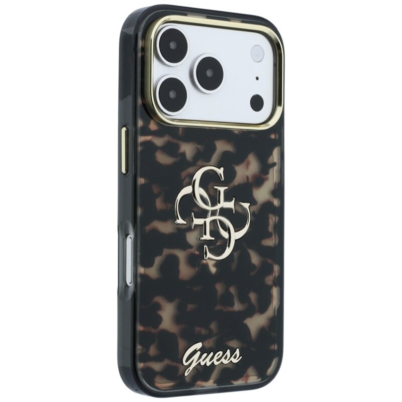 Husa Guess IML 4G Metal Script iPhone 17 Pro, Tortoise Print, GUHCP18L6HT4SMW