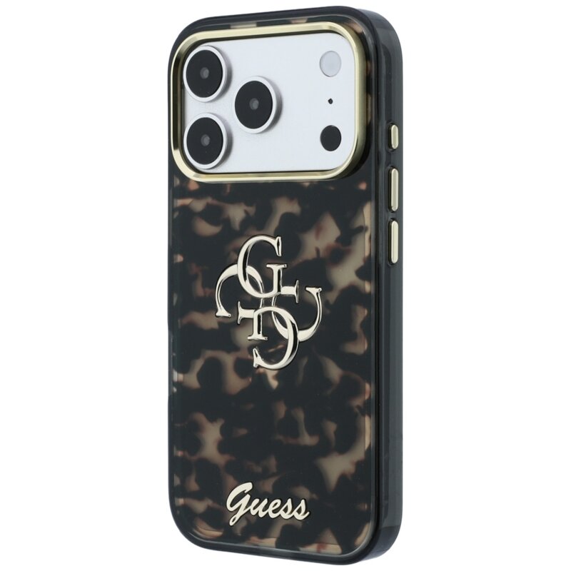 Husa Guess IML 4G Metal Script iPhone 17 Pro, Tortoise Print, GUHCP18L6HT4SMW