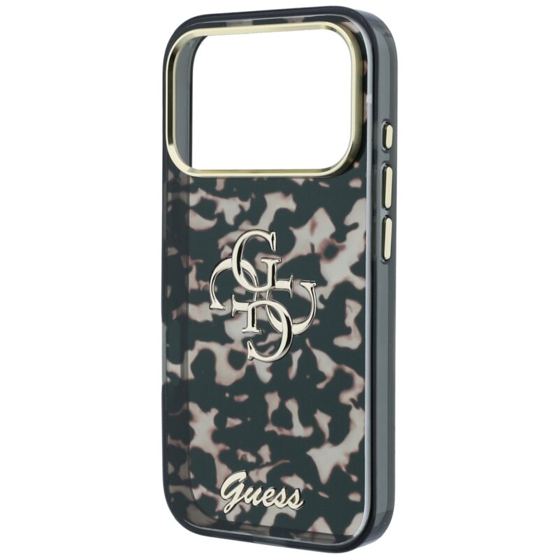 Husa Guess IML 4G Metal Script iPhone 17 Pro, Tortoise Print, GUHCP18L6HT4SMW