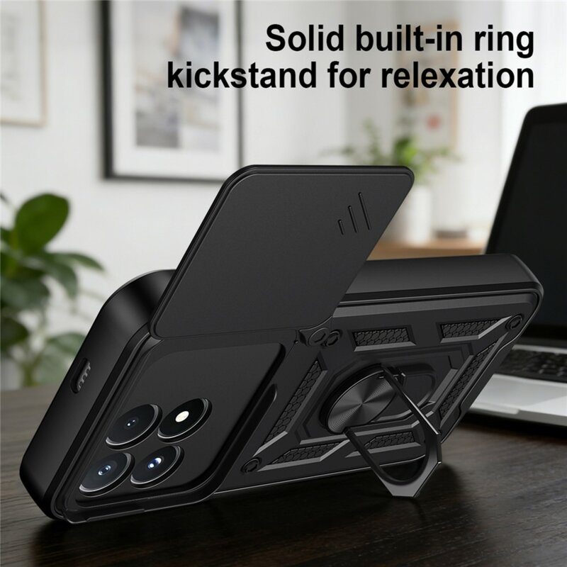 Husa Xiaomi Poco F9 Pro protectie camera Techsuit CamShield Series, negru