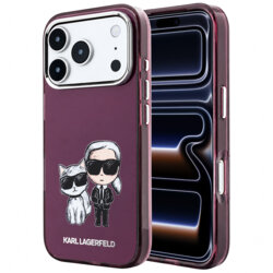 Husa iPhone 17 Pro Karl Lagerfeld IML KC Bodies Sketch Print MagSafe, burgundy