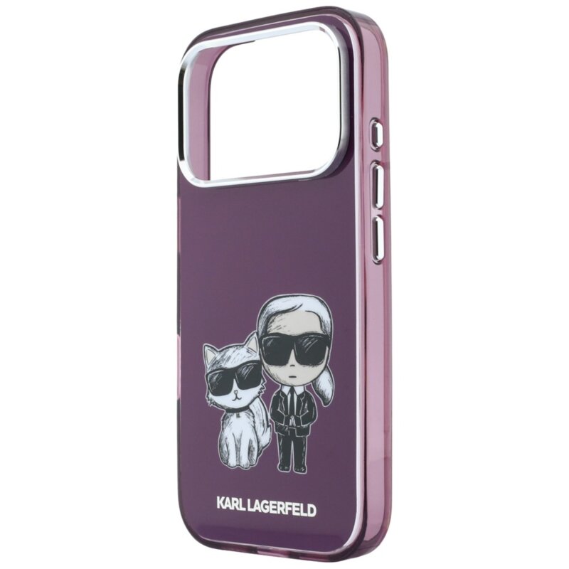 Husa iPhone 17 Pro Karl Lagerfeld IML KC Bodies Sketch Print MagSafe, burgundy