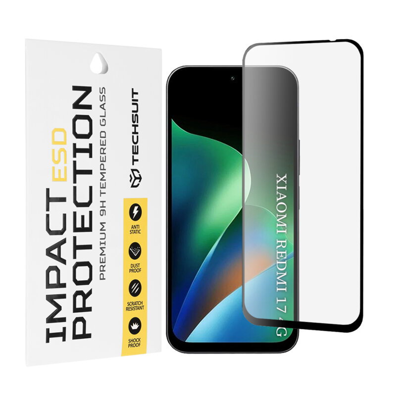 Folie sticla Xiaomi Redmi 17 4G Techsuit ESD Glass, negru