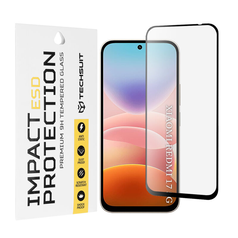 Folie sticla Xiaomi Redmi 17 5G Techsuit ESD Glass, negru