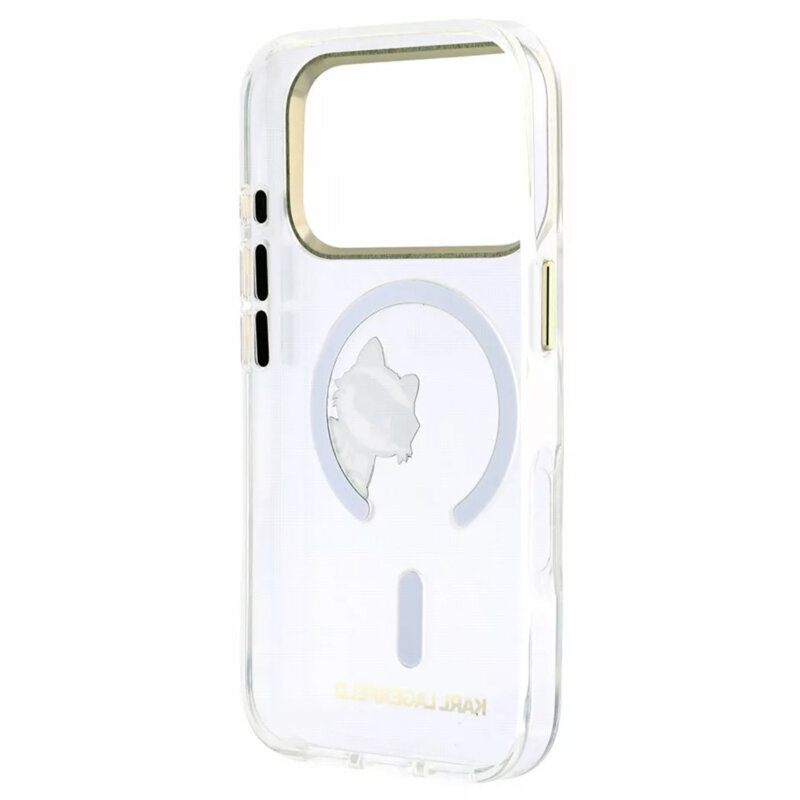 Husa iPhone 17 Pro Karl Lagerfeld IML Peekaboo Print and Metal Frame MagSafe, transparenta