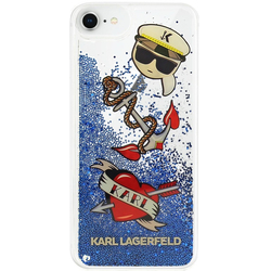 Bumper iPhone 7 Karl Lagerfeld Liquid Glitter KLHCI8KSG - Blue 