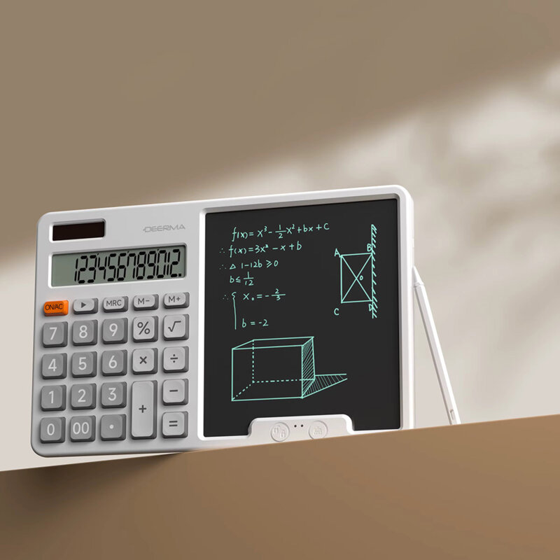Calculator cu ecran LCD si stylus pentru notite Deerma JX01, gri