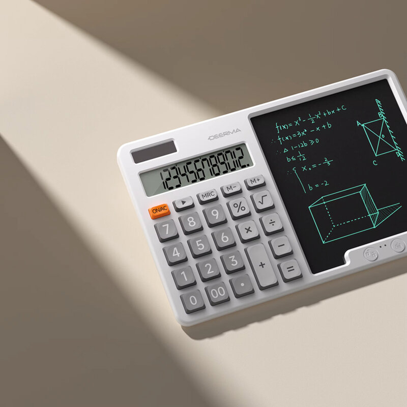 Calculator cu ecran LCD si stylus pentru notite Deerma JX01, gri