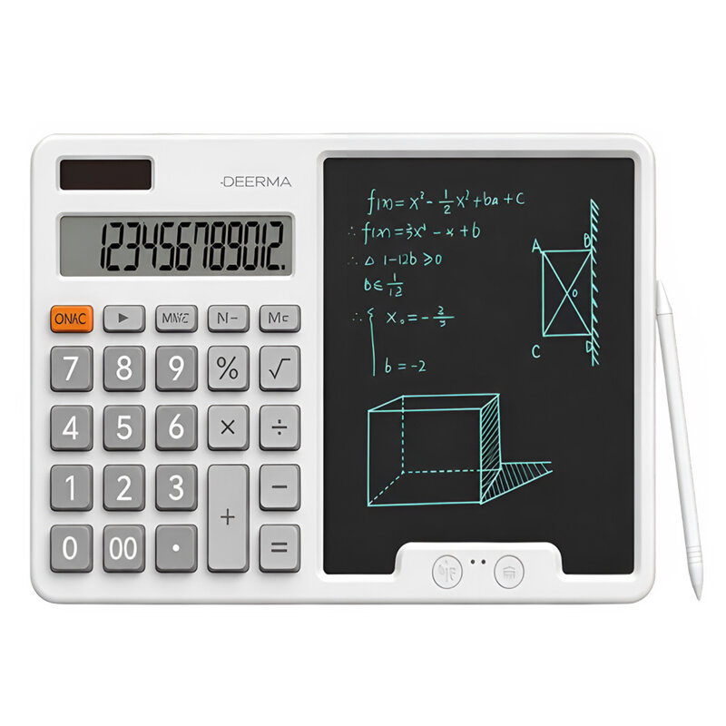 Calculator cu ecran LCD si stylus pentru notite Deerma JX01, gri