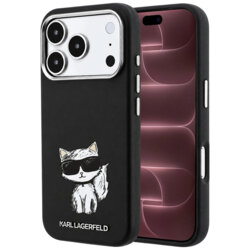 Husa iPhone 18 Pro Max Karl Lagerfeld Grained Leather MagSafe, negru, KLHMP18X6PWCIKDK