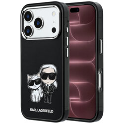Husa iPhone 18 Pro Max Karl Lagerfeld IML KC Bodies Sketch Print MagSafe, negru