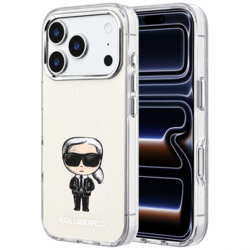Husa iPhone 17 Pro Karl Lagerfeld IML Ikonik Sketch Print MagSafe, bej