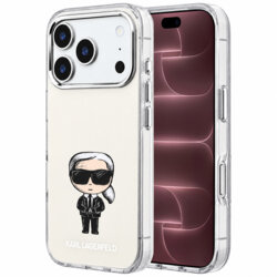 Husa iPhone 18 Pro Max Karl Lagerfeld IML Ikonik Sketch Print MagSafe, bej, KLHMP18X6HKIKDE