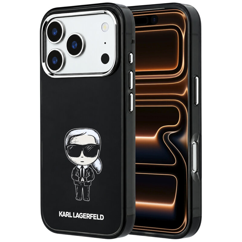 Husa iPhone 17 Pro Max Karl Lagerfeld IML Ikonik Sketch Print MagSafe, Ikonik