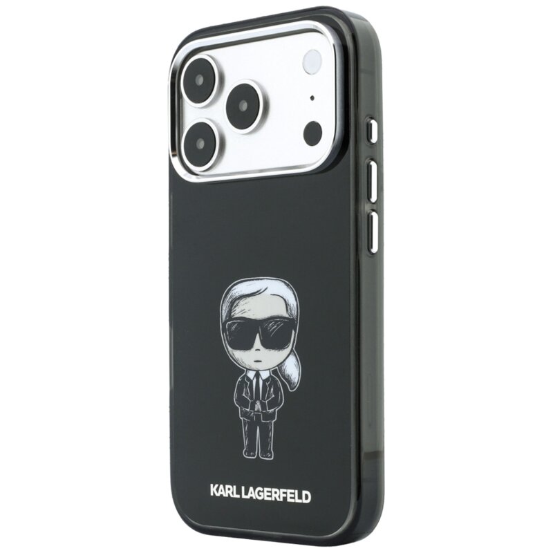 Husa iPhone 17 Pro Max Karl Lagerfeld IML Ikonik Sketch Print MagSafe, Ikonik