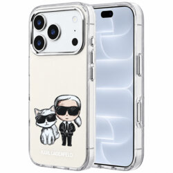 Husa iPhone 18 Pro Karl Lagerfeld IML KC Bodies Sketch Print MagSafe, bej