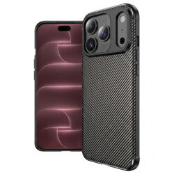 Husa iPhone 18 Pro Max Techsuit CarbonFiber, negru