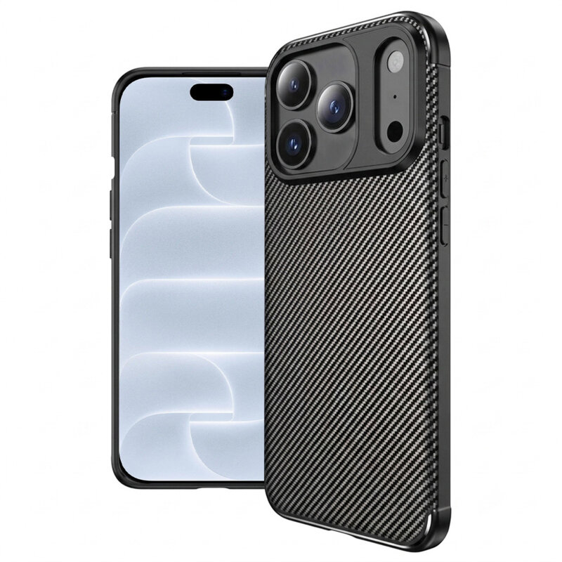 Husa iPhone 18 Pro Techsuit CarbonFiber, negru