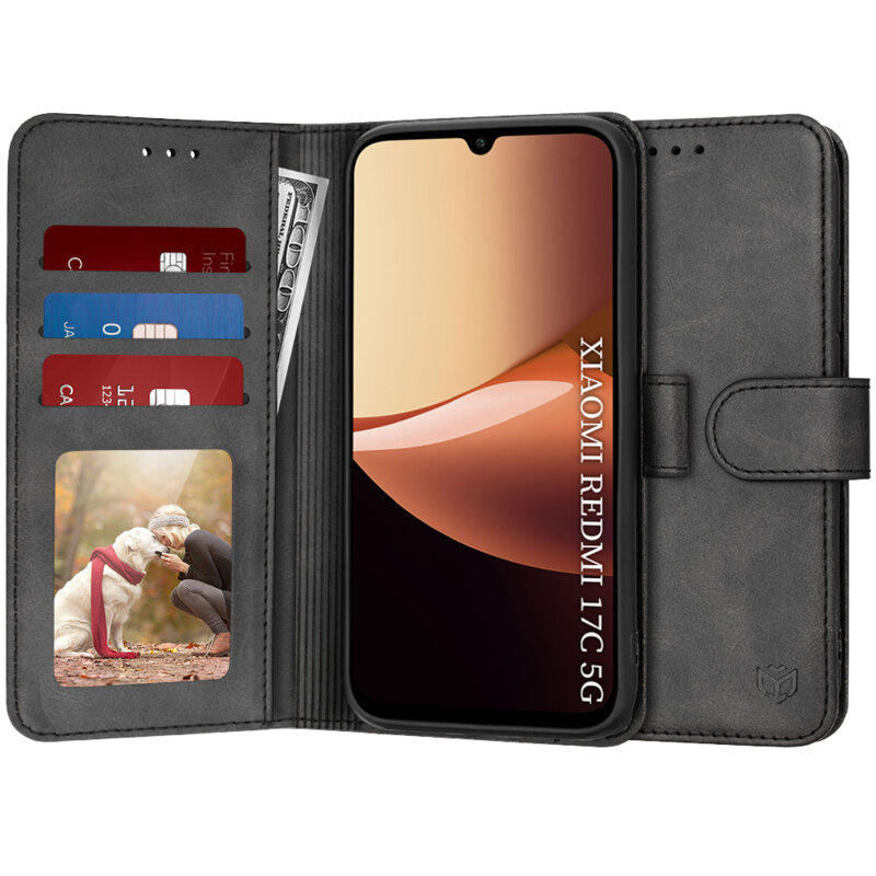 Husa 360 Xiaomi Redmi 17C 5G Techsuit Diary Book, negru
