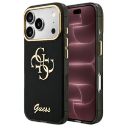 Husa Guess IML 4G Metal Script iPhone 18 Pro Max, negru, GUHCP18X5HC4MLSK