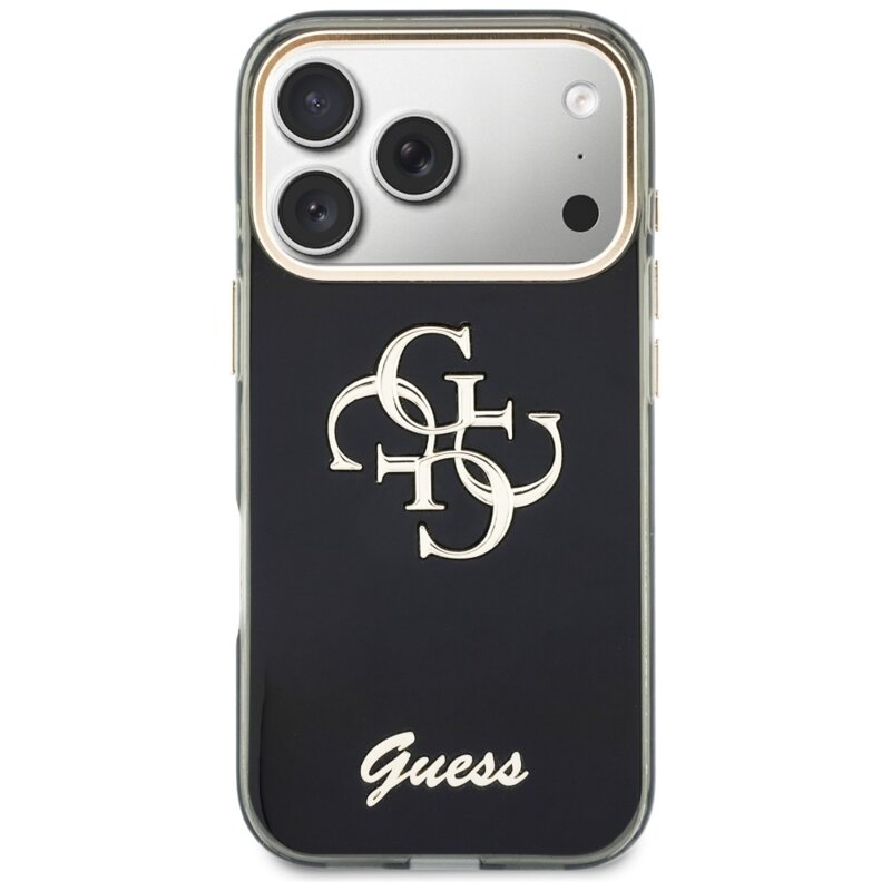 Husa Guess IML 4G Metal Script iPhone 17 Pro Max, negru, GUHCP18X5HC4MLSK