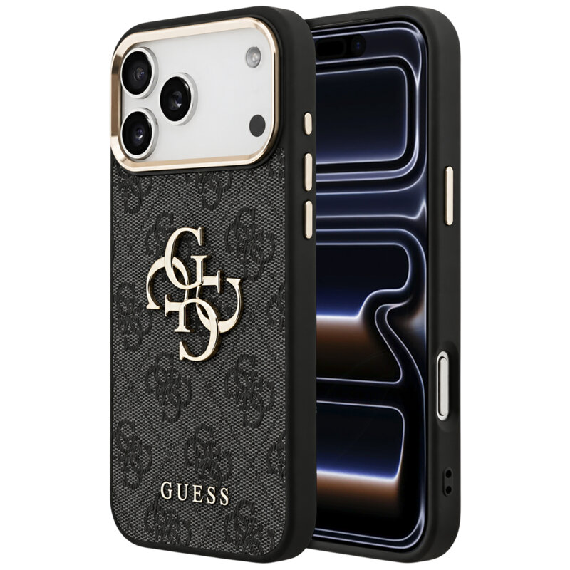 Husa originala Guess iPhone 17 Pro Hardcase 4G Big Classic Logo, negru, GUHCP18L4GMGCGR