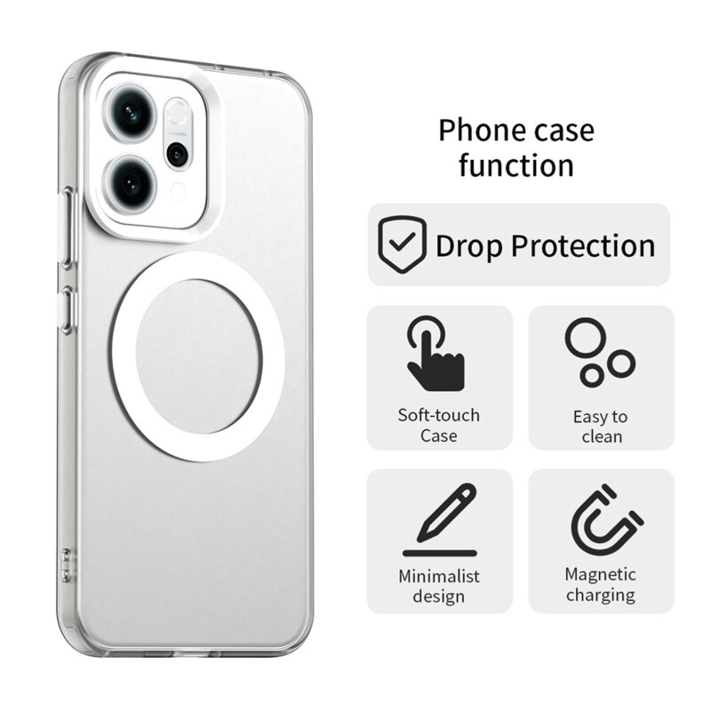 Husa Oppo Reno16 F Techsuit CandyCase MagSafe, alb