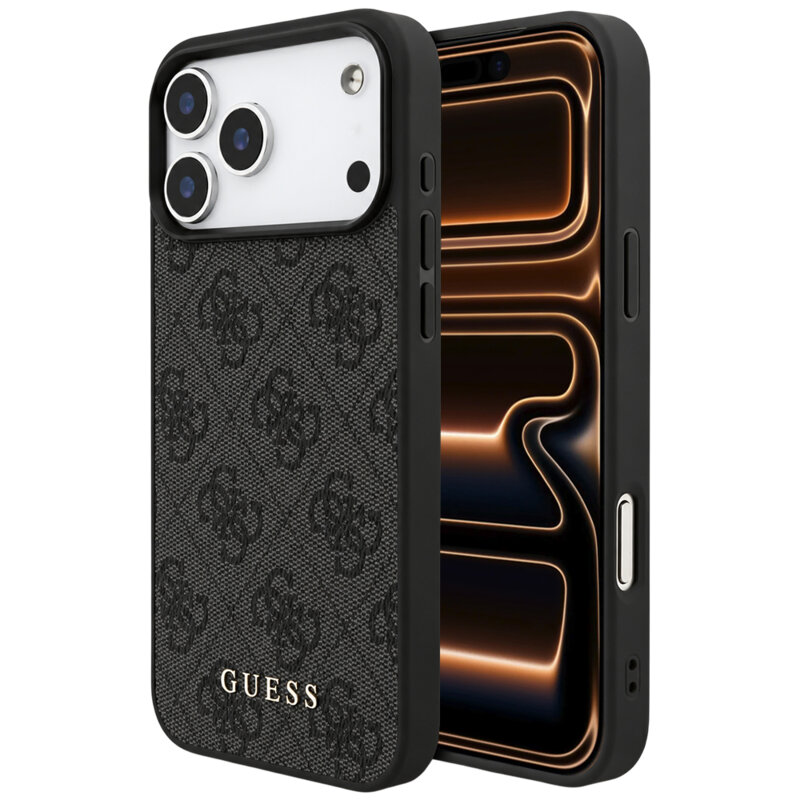 Husa originala Guess iPhone 17 Pro Max Hardcase 4G Classic Logo, negru, GUHCP18XG4GFGR