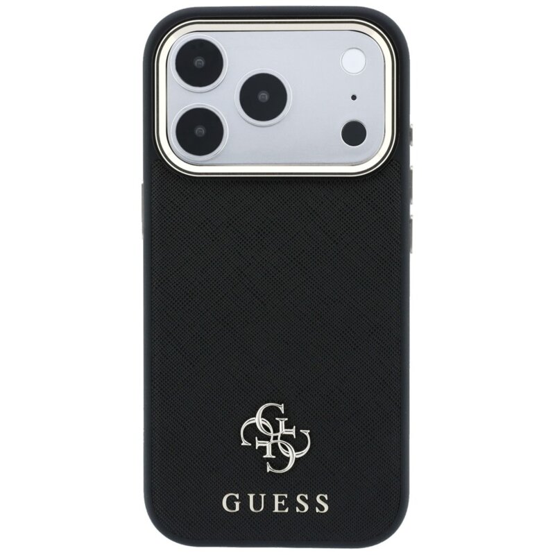 Husa Guess Saffiano Small 4G Classic MagSafe iPhone 17 Pro Max, negru, GUHMP18X6PSA4DMK