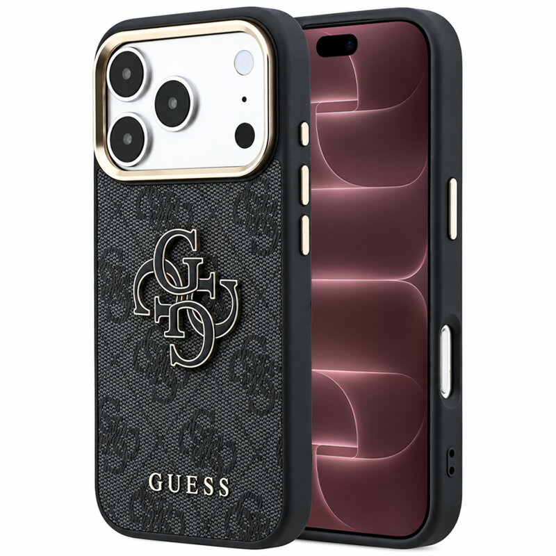 Husa originala Guess iPhone 18 Pro Max Hardcase 4G Big Resin Logo, negru, GUHCP18X6P4SRMLK