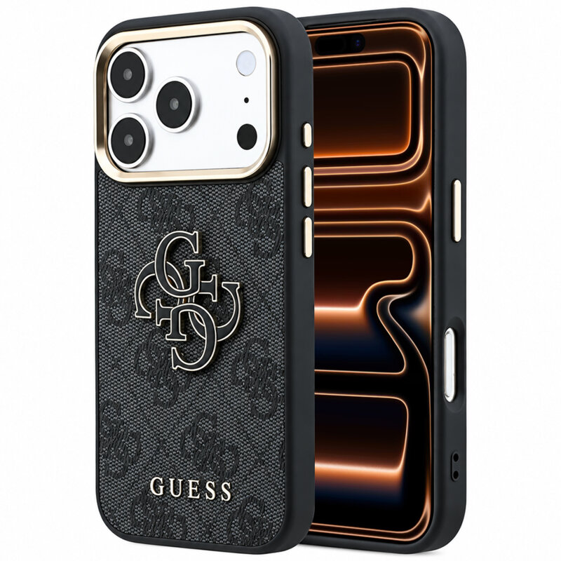 Husa originala Guess iPhone 17 Pro Max Hardcase 4G Big Resin Logo, negru, GUHCP18X6P4SRMLK
