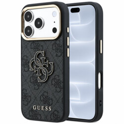 Husa originala Guess iPhone 18 Pro Hardcase 4G Big Resin Logo, negru, GUHCP18L6P4SRMLK