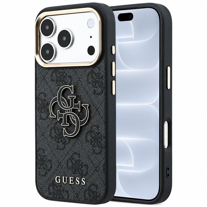 Husa originala Guess iPhone 18 Pro Hardcase 4G Big Resin Logo, negru, GUHCP18L6P4SRMLK