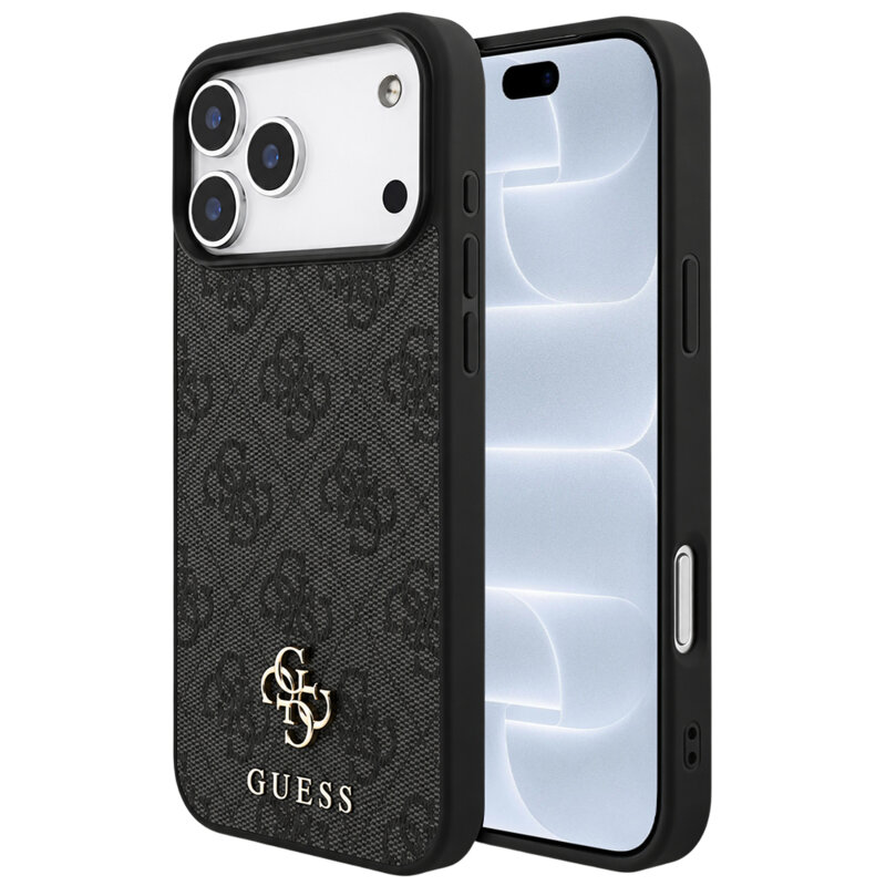 Husa iPhone 18 Pro Guess 4G Small and Classic Logo MagSafe, negru, GUHMP18LP4SM4MK