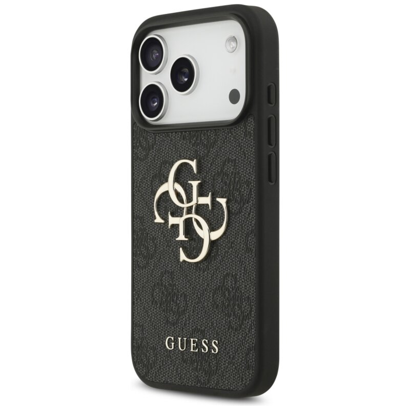 Husa originala Guess iPhone 17 Pro Max Hardcase 4G Classic Logo with Strap, negru, GUHCP18XP4GMGSK