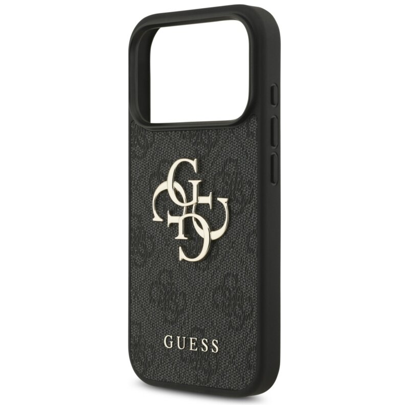 Husa originala Guess iPhone 17 Pro Max Hardcase 4G Classic Logo with Strap, negru, GUHCP18XP4GMGSK